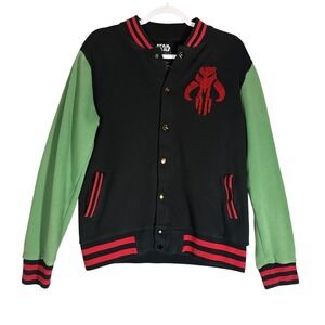 Star Wars Mandalorian Boba Fett Varsity Jacket Mens Sz M Chenille Logo Rare 2013